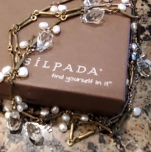 Silpada Sterling Silver Pearl and Crystal Necklace